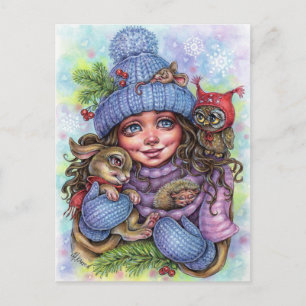 Winter Warmth Postcard Little Forest Friends