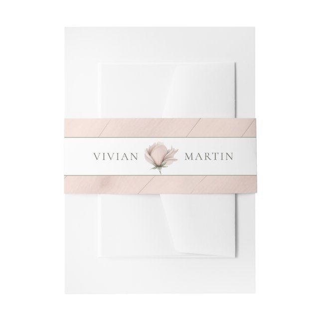 Winter warmth Single Floral Classic  Invitation Belly Band (Front Example)