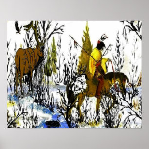 Winter Warrior and Moose Posters