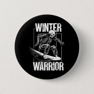 Winter Warrior Snowboarding Skeleton Snowboarder 6 Cm Round Badge