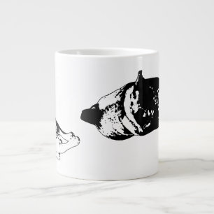 Winter Watch, Black & White Companions Large Coffee Mug