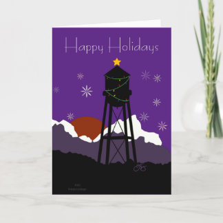 Winter Water Tower Greeting Cards