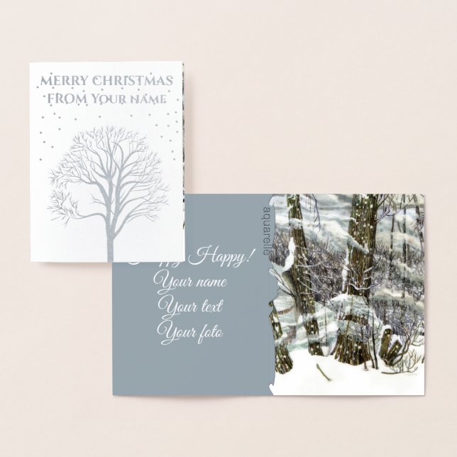 Winter Watercol painting Foil Card (Display)
