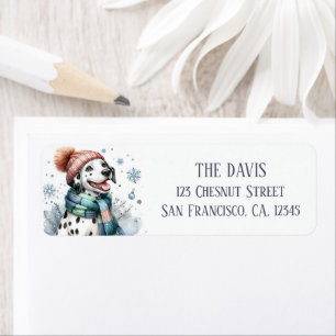 Winter Watercolor Dalmatian - Return address Return Address Label