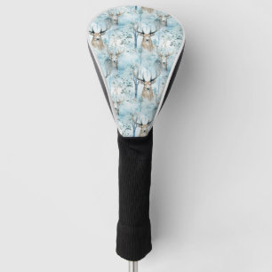 Winter Watercolor Forest Deer (2) Golf Head Cover