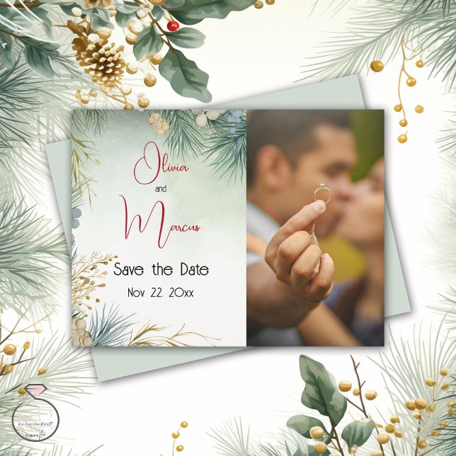 Winter Watercolor Greenery  Postcard (Creator Uploaded)