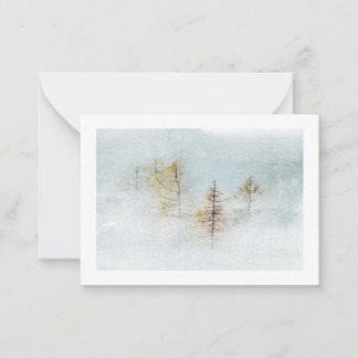 Winter watercolor landscape note card