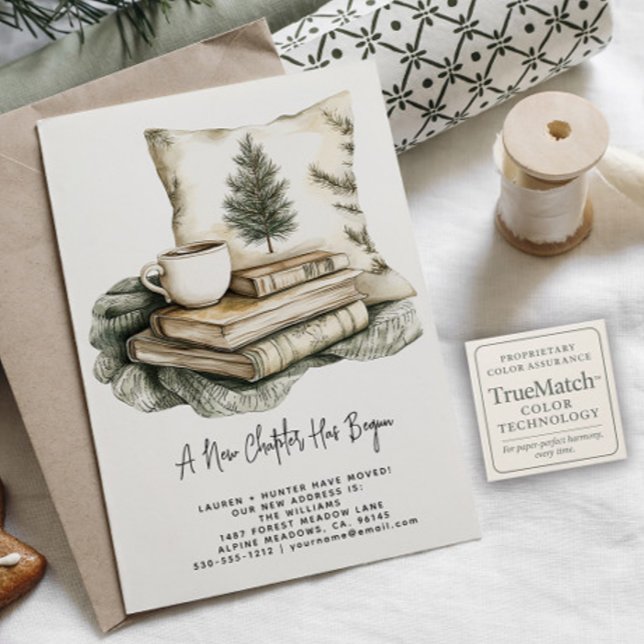 Winter Watercolor New Chapter Has Begun Holiday Announcement Postcard (Creator Uploaded)