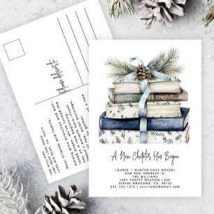 Winter Watercolor New Chapter Has Begun Holiday Announcement Postcard