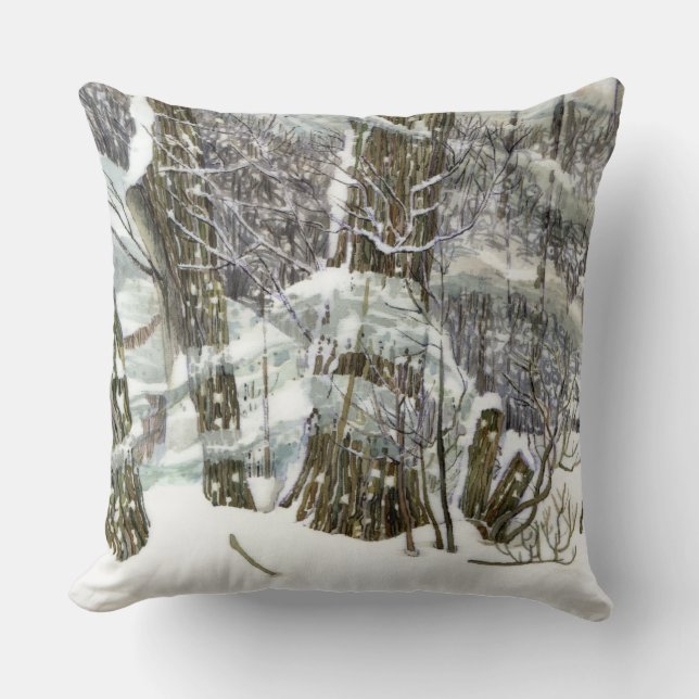 Winter Watercolor painting Cushion (Front)