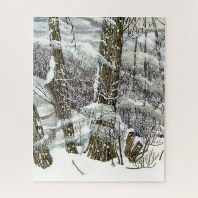Winter Watercolor painting Jigsaw Puzzle (Vertical)