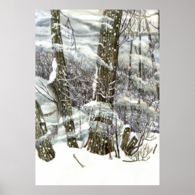 Winter Watercolor painting Poster (Front)