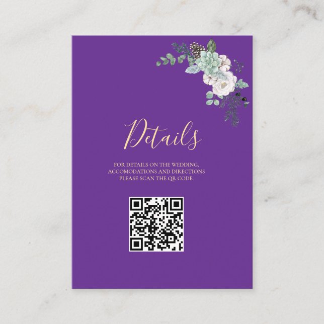 Winter Watercolor Wedding Enclosure Card (Front)