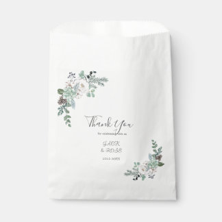 Winter Watercolor Wedding Favour Bag