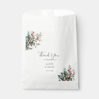 Winter Watercolor Wedding Favour Bag