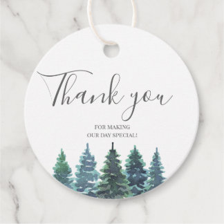 Winter Watercolor Wedding Favour Tags