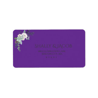 Winter Watercolor Wedding Label