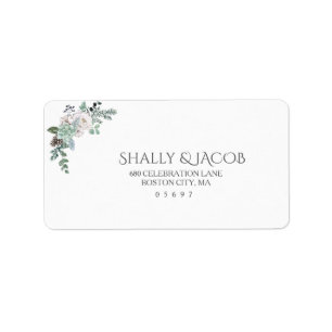 Winter Watercolor Wedding Label