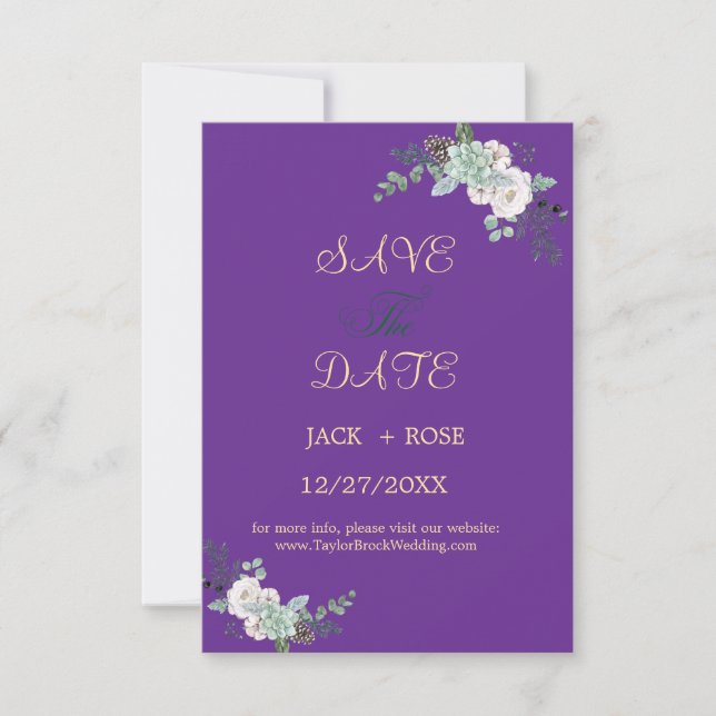 Winter Watercolor Wedding RSVP Card (Front)