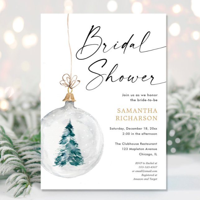Winter watercolors Christmas bridal shower Invitation (Creator Uploaded)