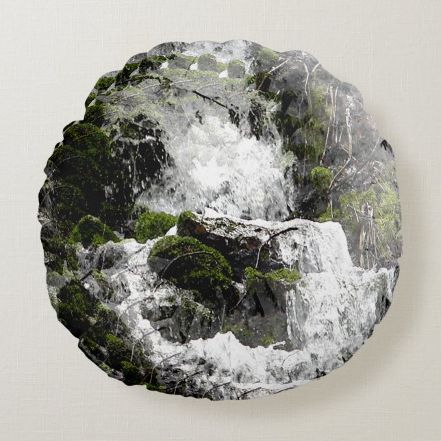 Winter waterfall...... round cushion (Front)