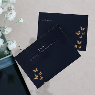 Winter Waves With Golden Wings Wedding Envelope