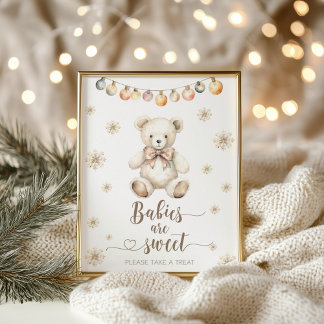 Winter We Can Bearly Wait Babies are sweet Poster