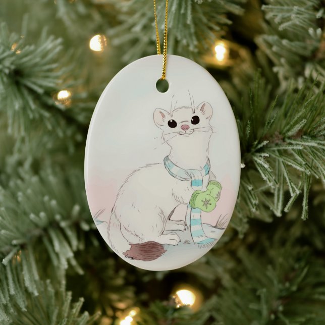 Winter Weasel Christmas Tree Ornament (Tree)