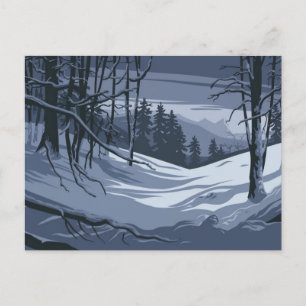 Winter Weather Illustration Postcard