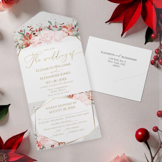 Winter Wedding All In One Invitation Gilded (Creator Uploaded)