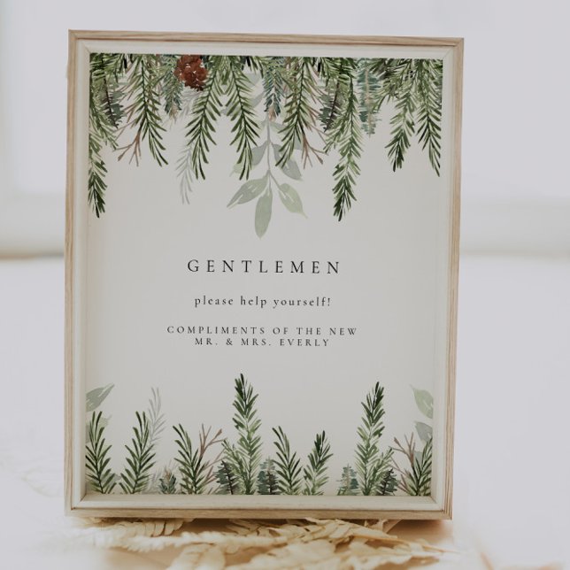 Winter Wedding  Bathroom Basket Sign (Creator Uploaded)