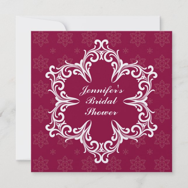 Winter Wedding Bridal Shower Invite in Cranberry (Front)