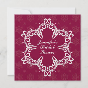 Winter Wedding Bridal Shower Invite in Cranberry