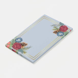 Winter Wedding Burgundy Teal Blue Modern Post-it Notes