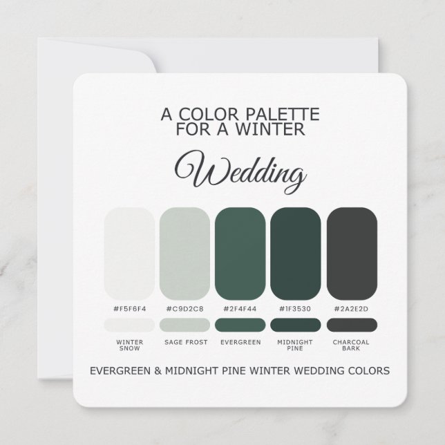 Winter Wedding Colour Palette 2026 Card (Front)