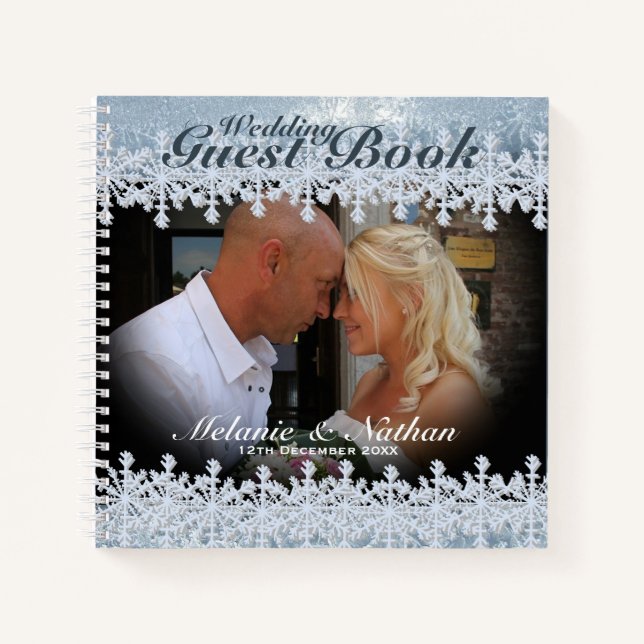 Winter Wedding Custom Photo Guest Book (Front)