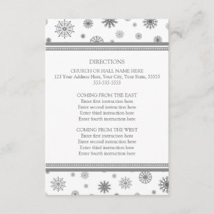 Winter Wedding Direction Cards Grey Snow