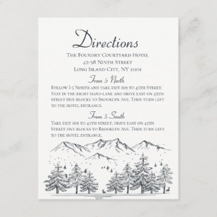 Winter Wedding Directions Country Rustic Slate Enclosure Card