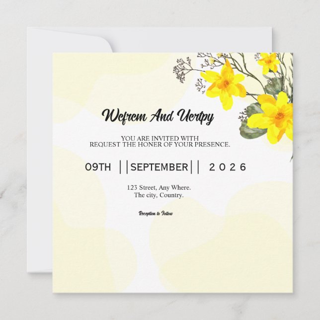 Winter Wedding Elegant Card Invitation Card  (Front)