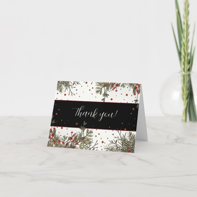 Winter Wedding Elegant Modern Pretty Inspirivity Thank You Card (Front)