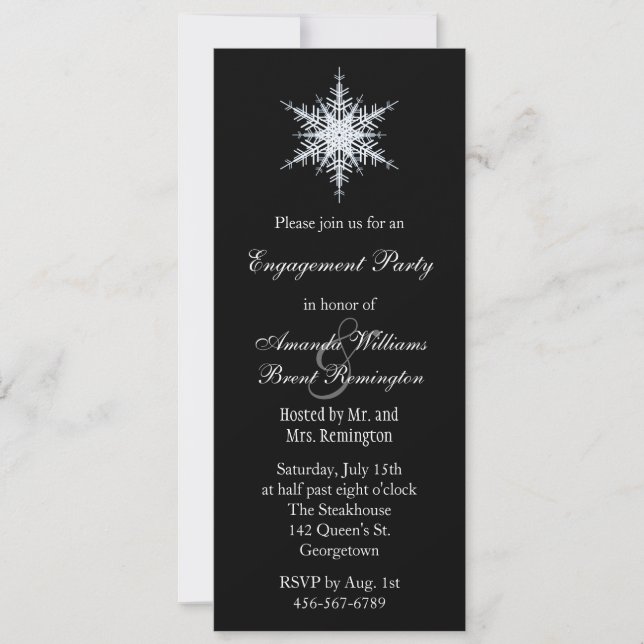 Winter Wedding Engagement Party Invitation (Front)