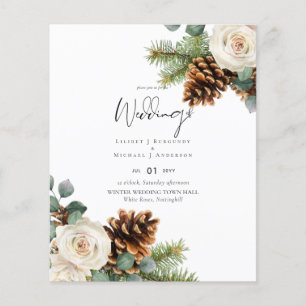 Winter Wedding Eucalyptus Greenery White Roses Flyer