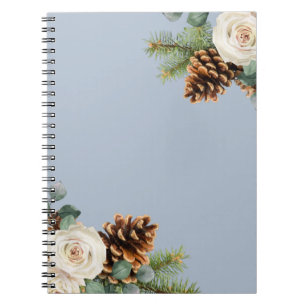 Winter Wedding Eucalyptus Greenery White Roses Notebook