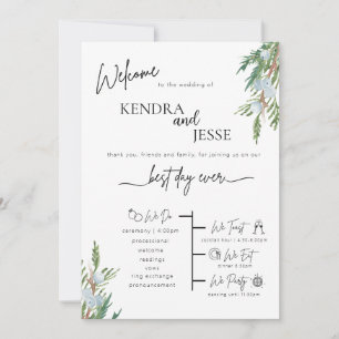 Winter Wedding Frosted Berries Ceremony Program