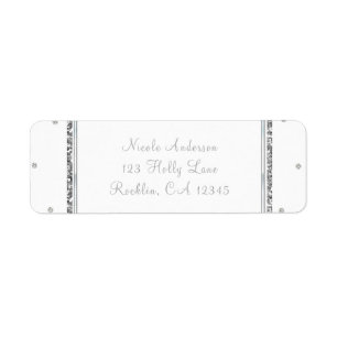 Winter Wedding Glam Silver & White Dots Party Return Address Label