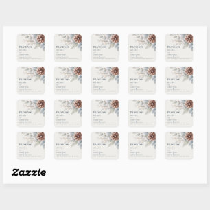 Winter wedding in blue-grey tones square sticker