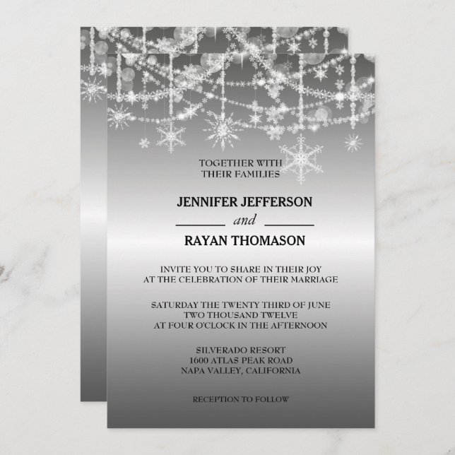 Winter wedding Invitation (Front/Back)