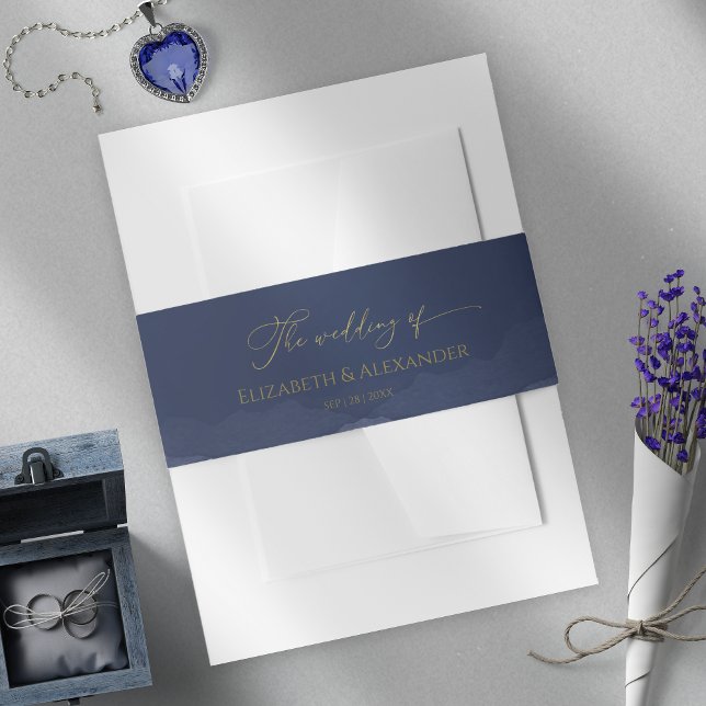 Winter Wedding Invitation Belly Band Gilded (Creator Uploaded)