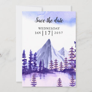 Winter Wedding Invitation Card Evergreen Forest