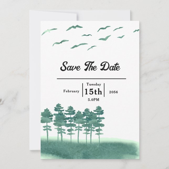 Winter Wedding invitation card template (Back)